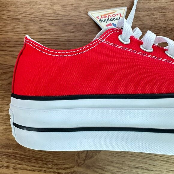 ⭐Converse Chuck Taylor All Star Lift Low Platform 8.5 Women's Shoes Red A14905C - Picture 9 of 13